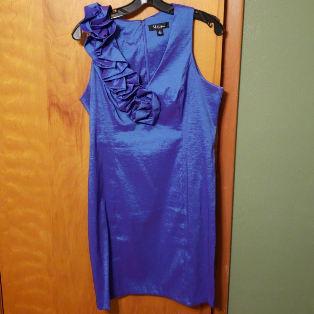 S.L. fashions Iridescent purple dress sz 14